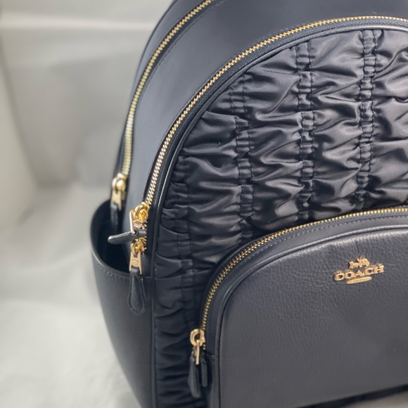 Coach Court Bawck Ruching Black Midnight / Gold - Picture 6 of 11
